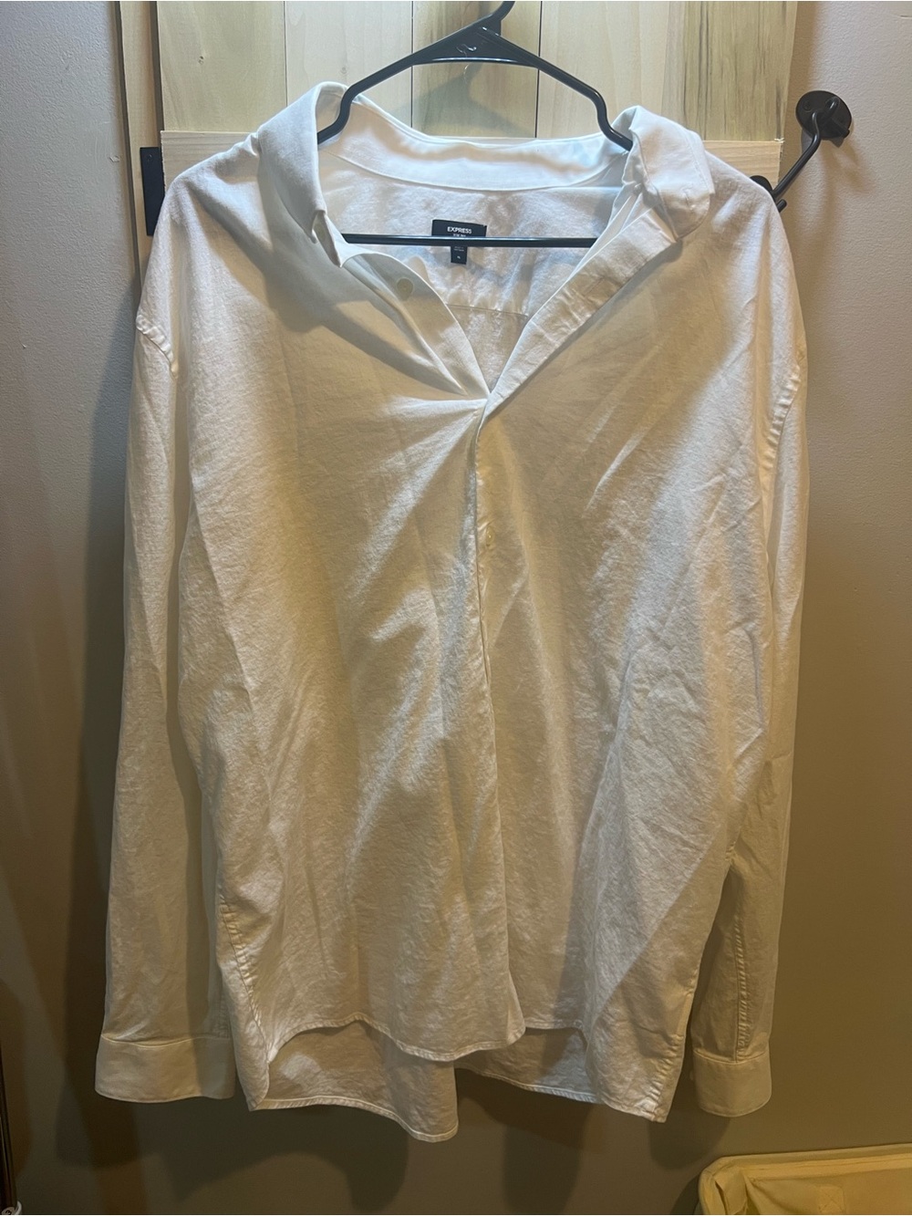 Express Men’s White Casual Button-Down Shirt